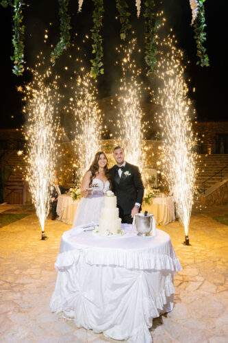 Bride and groom at their destination wedding in Pyrgos Petreza