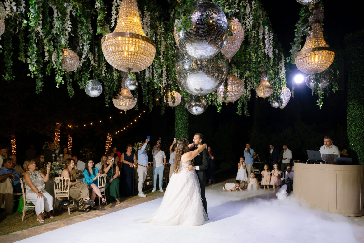 cocktail hour at Pyrgos Petreza vineyard wedding