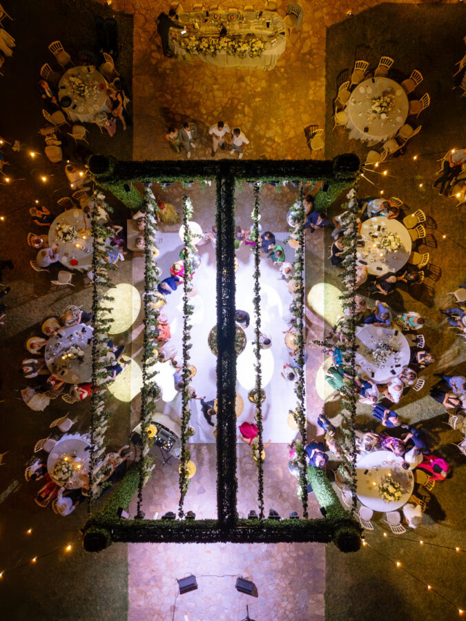 cocktail hour at Pyrgos Petreza vineyard wedding