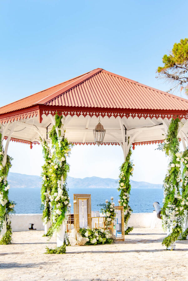 destination wedding in Hydra ceremony,Hydra wedding reception decor,sunset view destination wedding in Hydra