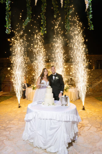 Bride and groom at their destination wedding in Pyrgos Petreza