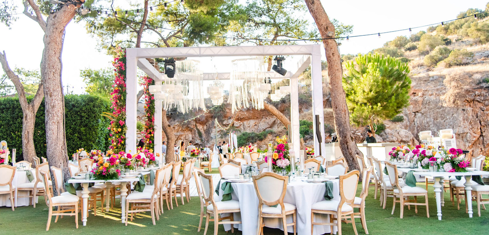 <span> ANGELIKI & PIETER JAN </span><br>Orange & Fuchsia Wedding at Lake Vouliagmeni